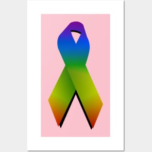 LGBTQ Gay Support ribbon Posters and Art